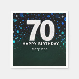 Servilleta De Papel Tono verde para 70 cumpleaños