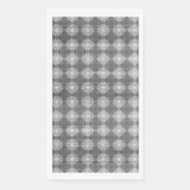 Servilleta De Papel Tonos de encaje gris y blanco (Anverso)