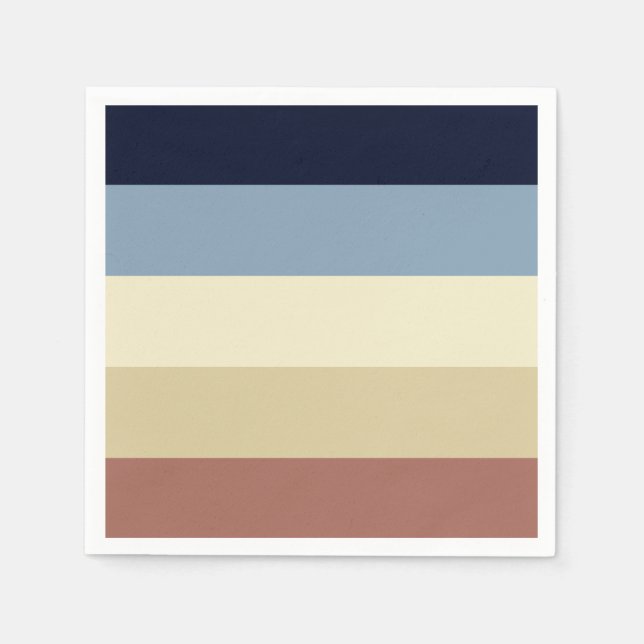 Servilleta De Papel Tonos de la Tierra y Blues (Anverso)