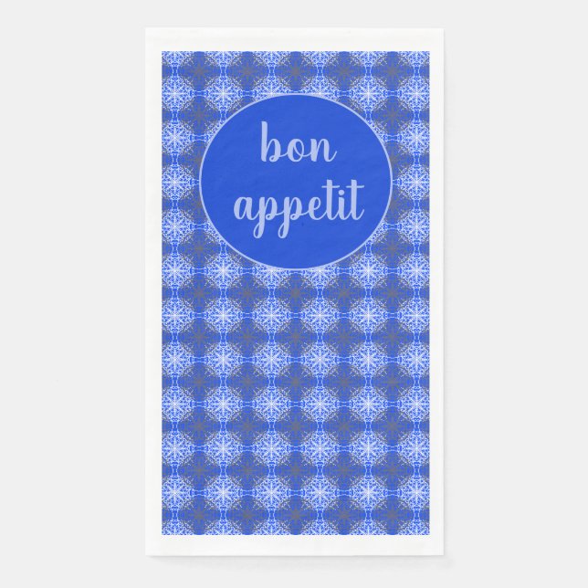 Servilleta De Papel Tonos grises, azules y blancos (Anverso)