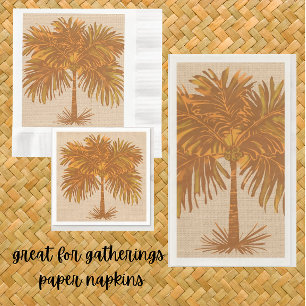 Servilleta De Papel Tonos Terrestres Tropicales Isla de las Palmeras D