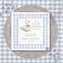 Tonto Patoño Azul Baby Shower de Gingham