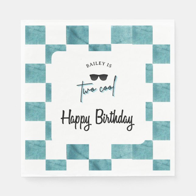 Servilleta De Papel Too Cool 2nd Birthday  (Anverso)