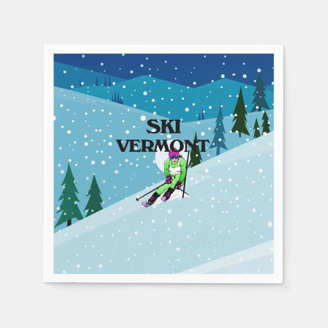 Servilleta De Papel TOP Ski Vermont (Anverso)