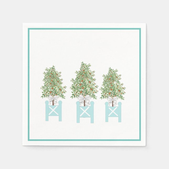 Servilleta De Papel Topiary Blue Ginger Jar Jars Napkin (Anverso)