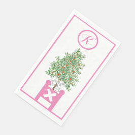 Servilleta De Papel Topiary Chinoiserie árbol naranja Toalla de huéspe