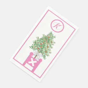 Servilleta De Papel Topiary Chinoiserie árbol naranja Toalla de huéspe