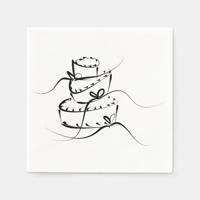 Servilleta De Papel Topsy Turvy Boda Napkins (Anverso)