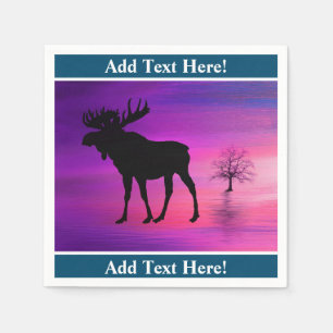 Servilleta De Papel Toques de Silhouette Bull Moose