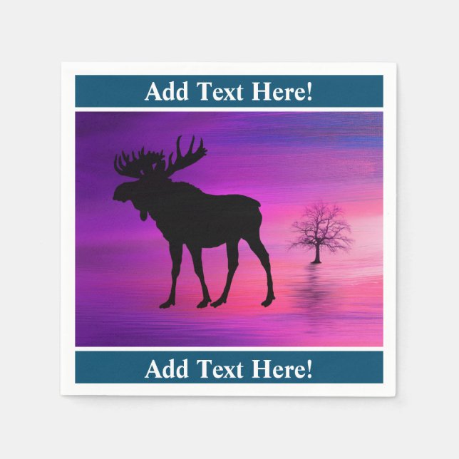 Servilleta De Papel Toques de Silhouette Bull Moose (Anverso)