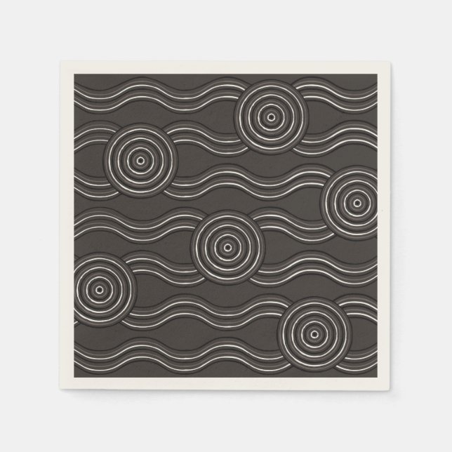 Servilleta De Papel Tormenta artística aborigen (Anverso)