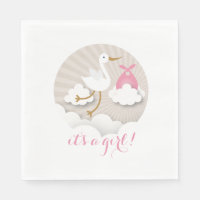 Tormenta + nubes Chica Baby Shower Napkins