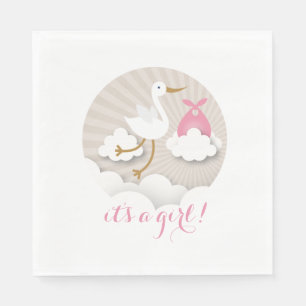 Servilleta De Papel Tormenta + nubes Chica Baby Shower Napkins