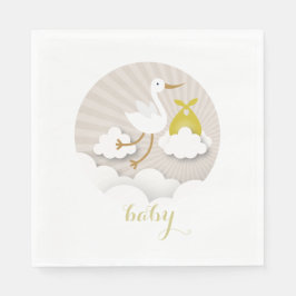 Servilleta De Papel Tormenta + nubes Neutral Baby Shower Napkins