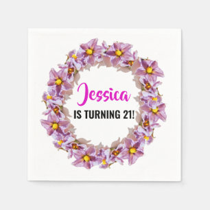 Servilleta De Papel Tornando 21 Cóctel tropical rosa, morado, azul