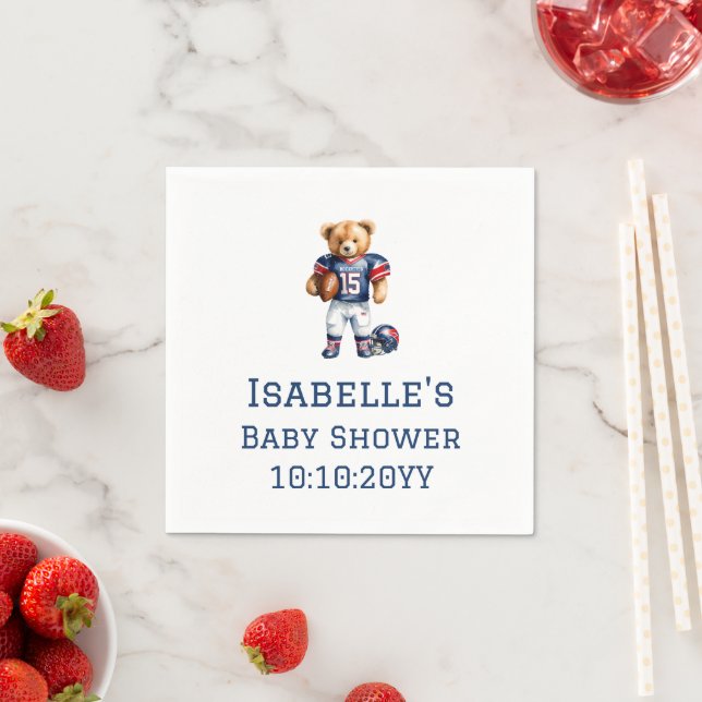 Servilleta De Papel Torneo de Teddy Bear Baby Shower (In situ)