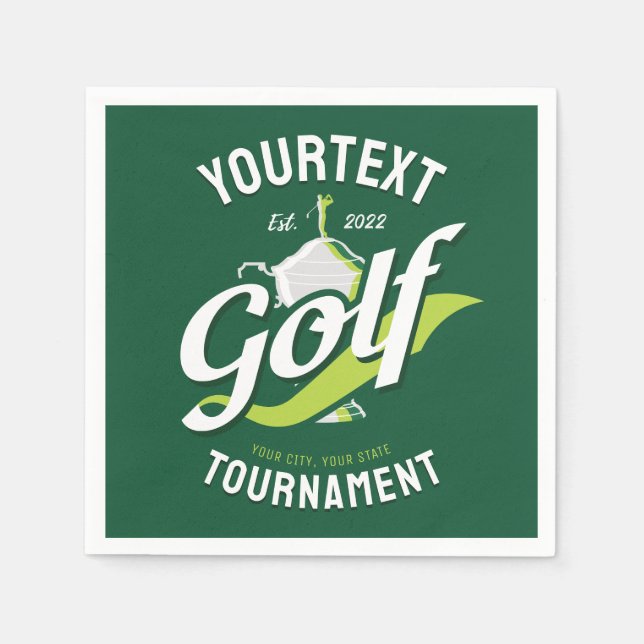 Servilleta De Papel Torneo de Trofeo Pro Golfer NAME Golf (Anverso)