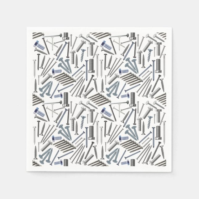Servilleta De Papel Tornillos y uñas x4 (Anverso)