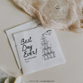 Servilleta De Papel Torre de Champagne de mano mejor día de Boda