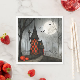Servilleta De Papel Torre de Halloween de ajedrez gótico