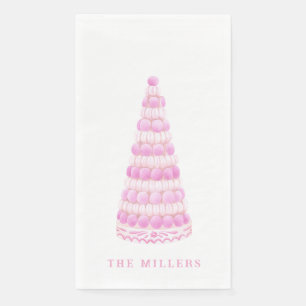 Servilleta De Papel Torre de Macarons Rosados Personalizados