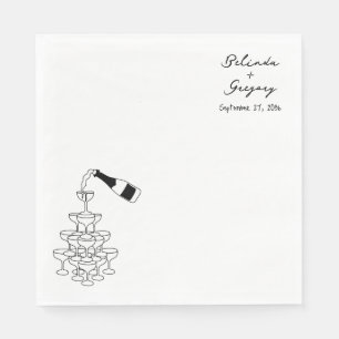 Servilleta De Papel Torre de vino burbujeante personalizada Doodles Bo