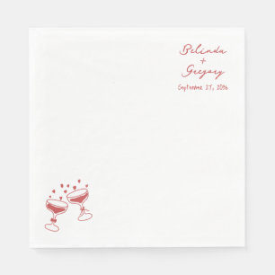 Servilleta De Papel Torre de vino espumoso personalizado Doodles Boda