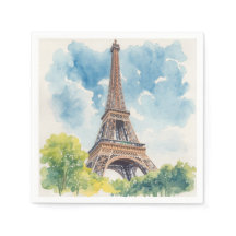 Torre Eiffel Acuarela París Francia Pintado