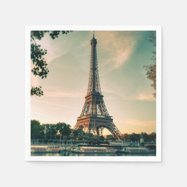 Servilleta De Papel Torre Eiffel arrojar almohada (Anverso)