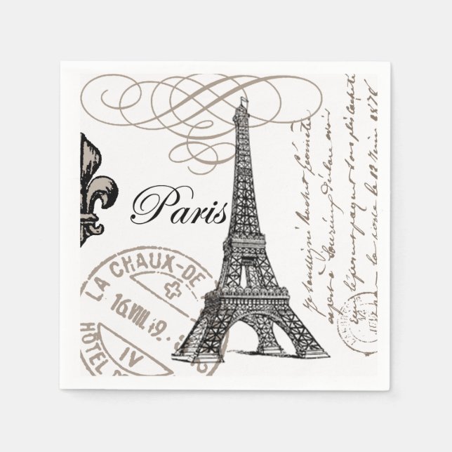 Servilleta De Papel Torre Eiffel de época moderna (Anverso)