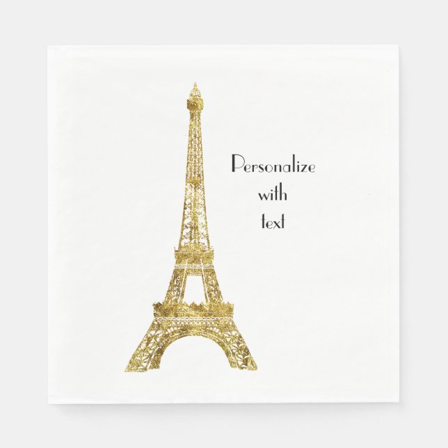 Servilleta De Papel Torre Eiffel Glam Gold (Anverso)