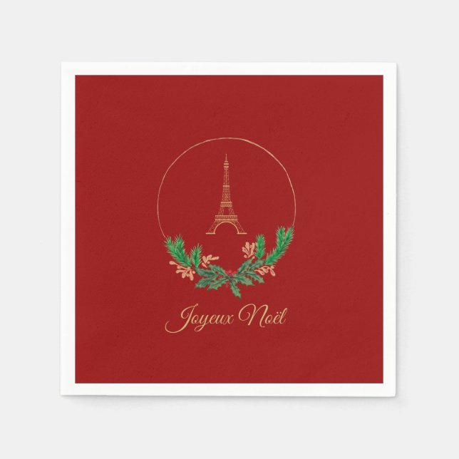 Servilleta De Papel Torre Eiffel Joyeux Noel (Anverso)