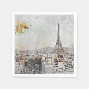Servilleta De Papel Torre Eiffel. París, Francia