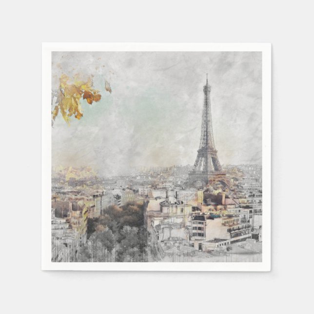 Servilleta De Papel Torre Eiffel. París, Francia (Anverso)