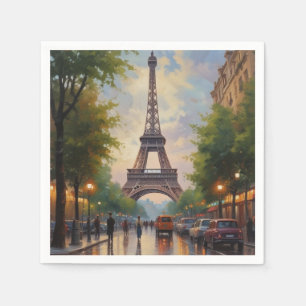 Servilleta De Papel Torre Eiffel París Viaje Arte Retro Vintage