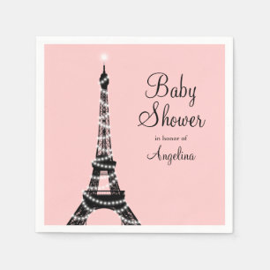 Servilleta De Papel Torre Eiffel parkles Baby Shower Napkin