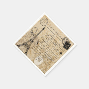 Servilleta De Papel Torre Eiffel Vintage de París