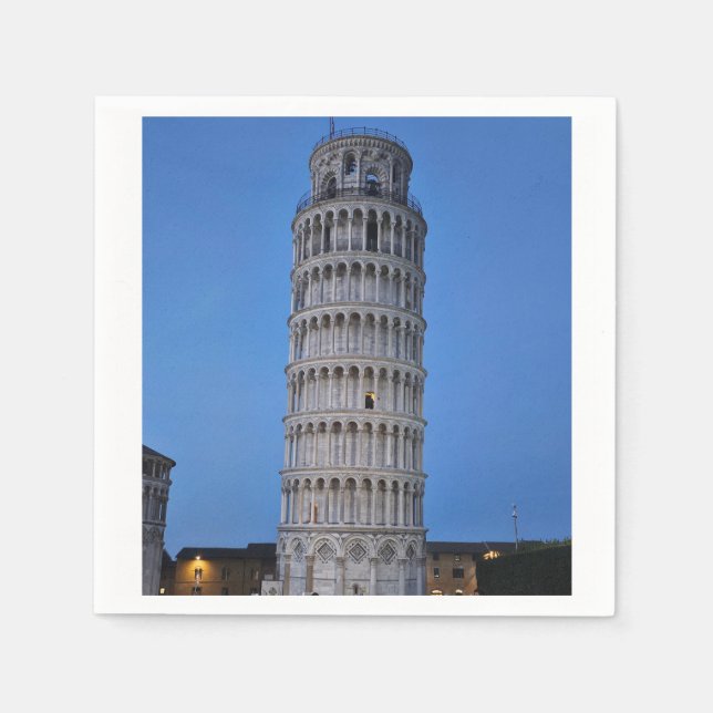 Servilleta De Papel Torre inclinada al anochecer (Anverso)