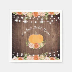 Servilleta De Papel Tórrida Floral de Calabaza Otoñal para Despedida d