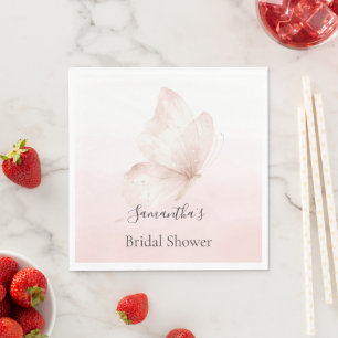 Servilleta De Papel Tórrido Desmayo Ómbre Rosa Mariposa Despedida de S