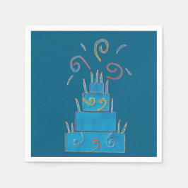 Servilleta De Papel Torta azul