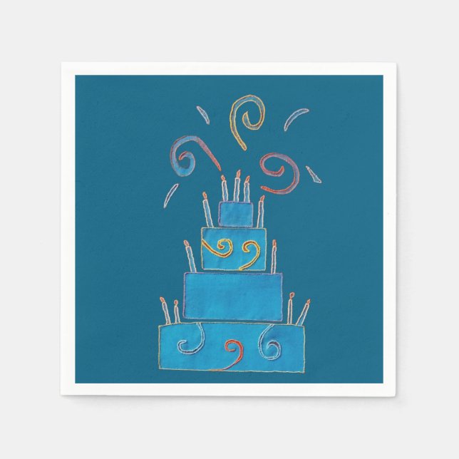 Servilleta De Papel Torta azul (Anverso)