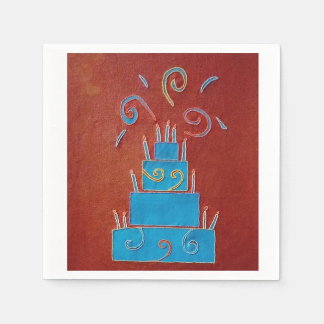 Servilleta De Papel Torta azul (Anverso)