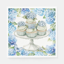 Servilleta De Papel Torta con flores de Hortensia