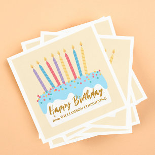 Servilleta De Papel Torta de Cumpleaños Chic Personalizada para Fiesta