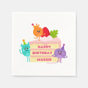 Servilleta De Papel Torta de cumpleaños con burbujas súper simples