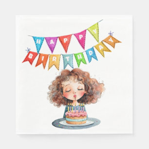 Servilleta De Papel Torta de Cumpleaños Feliz