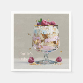 Servilleta De Papel Torta de pintura al óleo rosa chic Cumpleaños flor