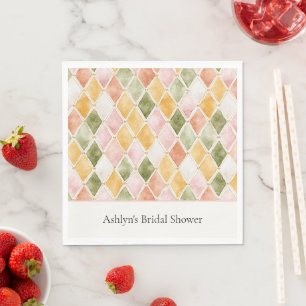 Servilleta De Papel Torta Nupcial de Durazno Naranja Verde Amarillo Ru