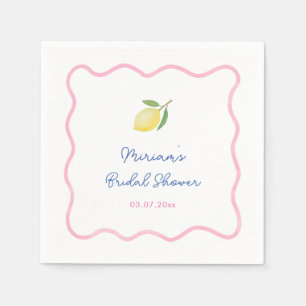 Servilleta De Papel Torta nupcial de garabatos boho rosados